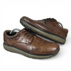Joya Mustang Brown Leather Walking Ortholite Server Kitchen Shoes Mens Sz 12